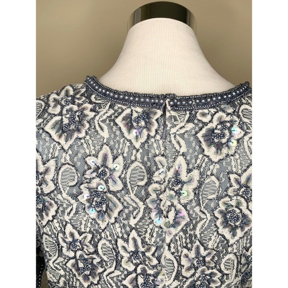 NWT Scala Blue Beaded Sequin Evening Gown Size L - Picture 8 of 12